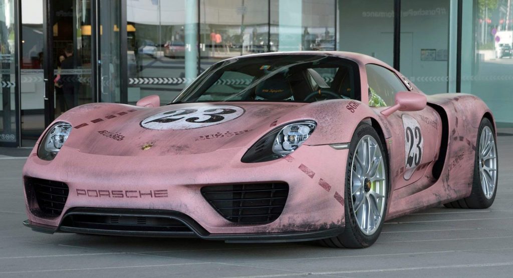 Porsche 918 Spyder Looks Pretty In Pink Pig Throwback Livery