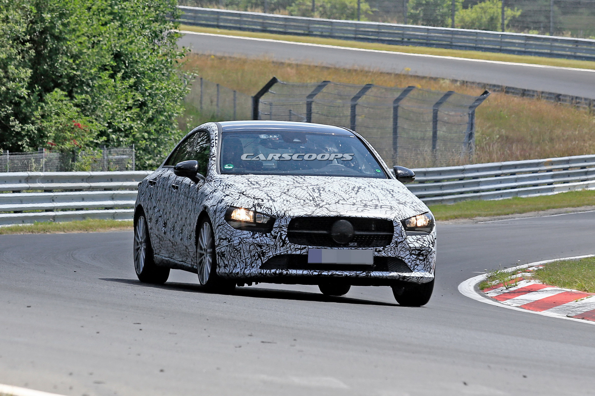2019-mercedes-cla-prototype-less-camo-11 2019 Mercedes CLA Puts On Tighter Fitting Camo For Track Test