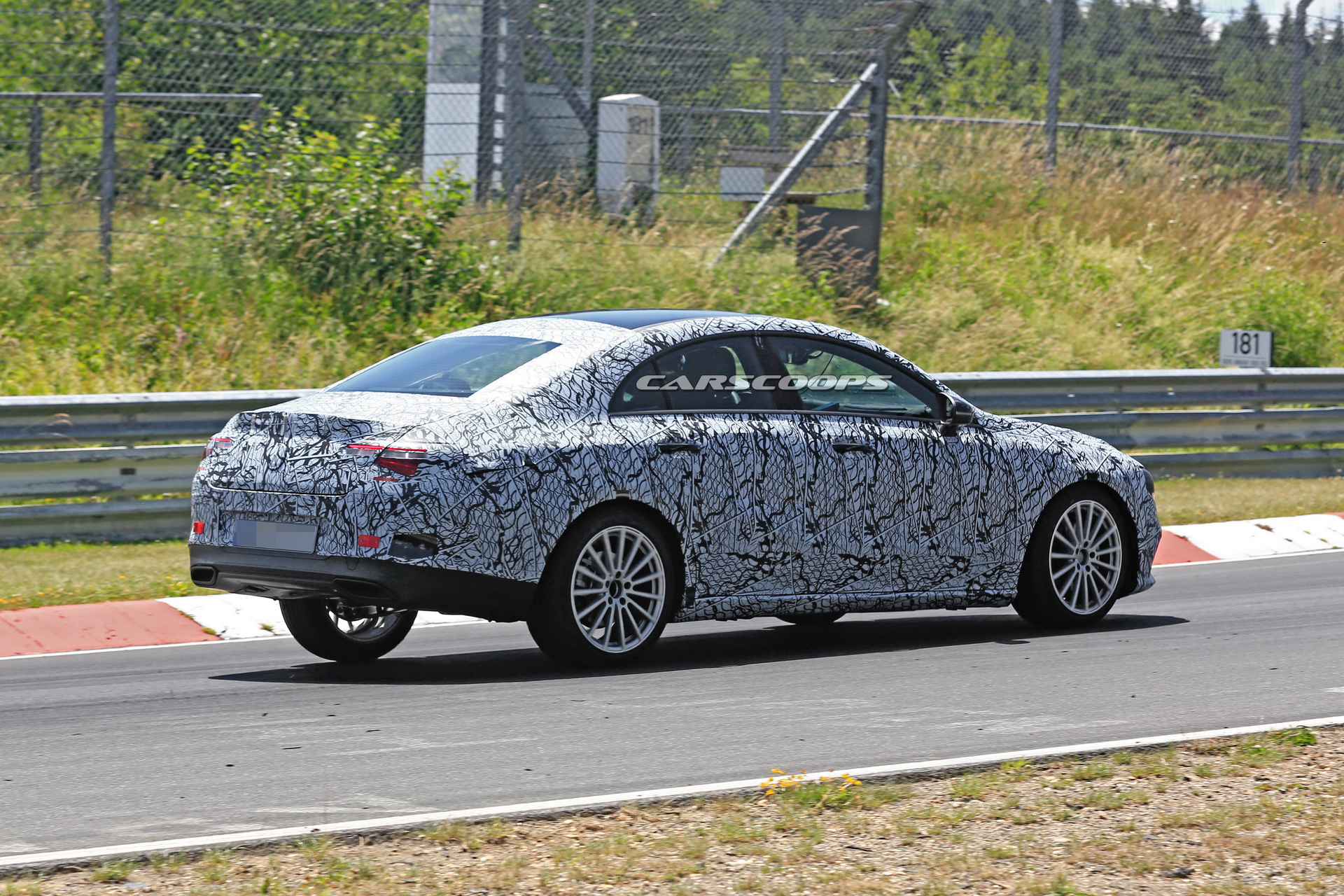 2019-mercedes-cla-prototype-less-camo-15 2019 Mercedes CLA Puts On Tighter Fitting Camo For Track Test