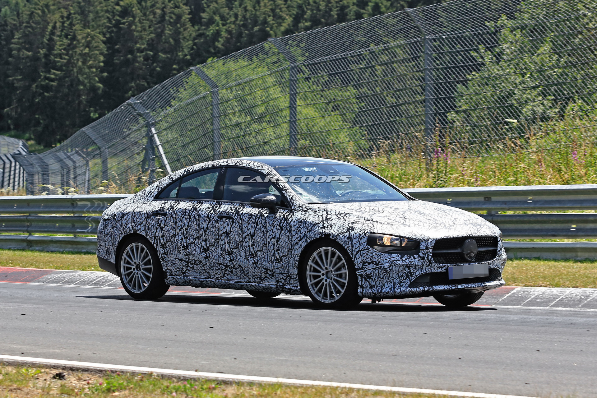 2019-mercedes-cla-prototype-less-camo-13 2019 Mercedes CLA Puts On Tighter Fitting Camo For Track Test