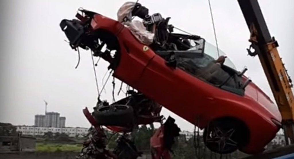  Businessman Killed After Crashing Ferrari California T At Exotic Convoy In India