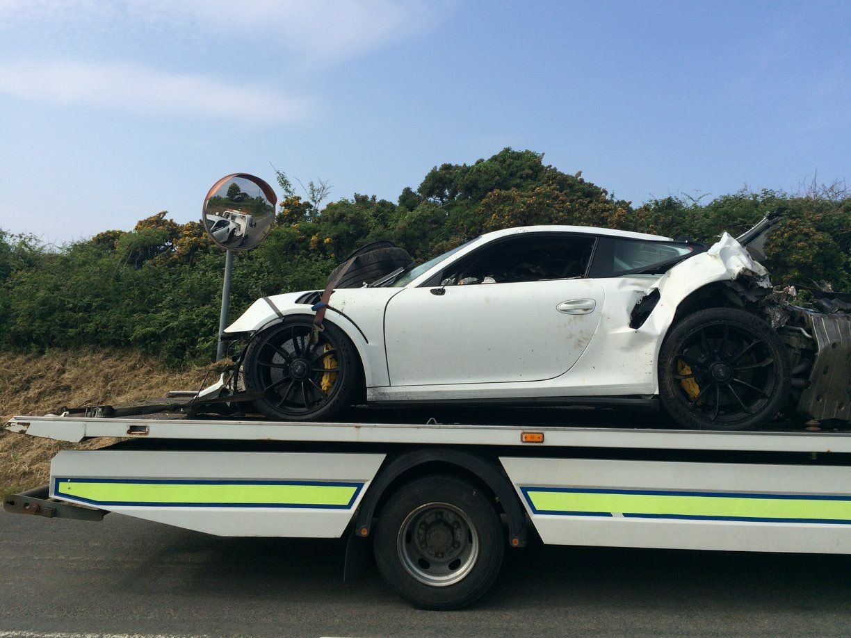 Porsche-911-GT3-RS-Crash-Isle-Of-Man-1 Porsche 911 GT3 RS Destroyed In Severe Isle Of Man Crash