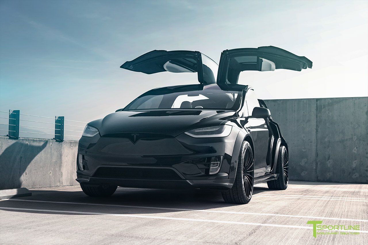 black-tesla-model-x-t-largo-carbon-fiber-wide-body-kit-wm-12 T Sportline Gives The Tesla Model X A More Sinister, Planted Look