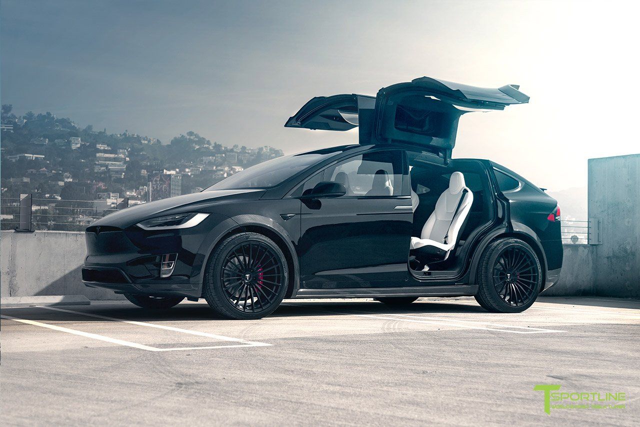 black-tesla-model-x-t-largo-carbon-fiber-wide-body-kit-wm-13 T Sportline Gives The Tesla Model X A More Sinister, Planted Look