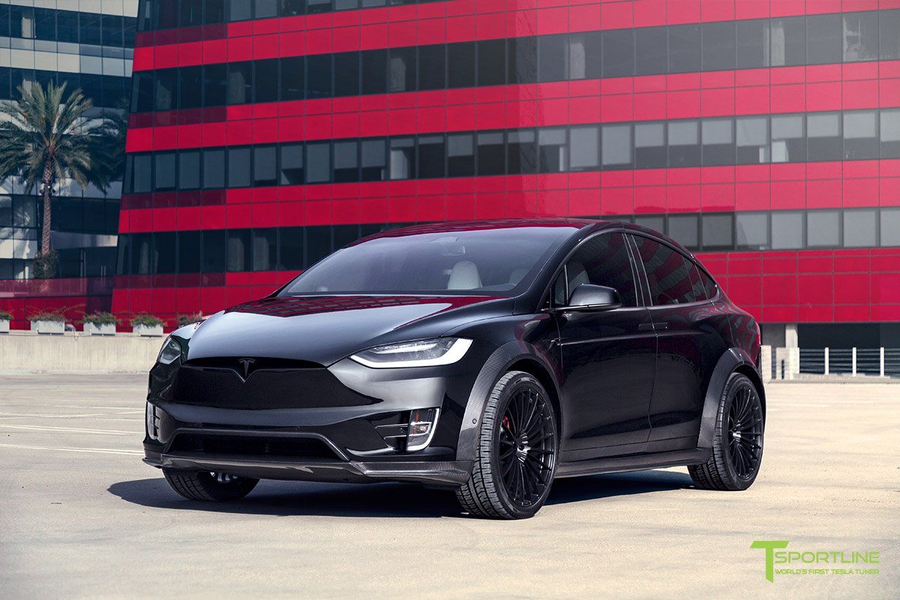 black-tesla-model-x-t-largo-carbon-fiber-wide-body-kit-wm-2 T Sportline Gives The Tesla Model X A More Sinister, Planted Look
