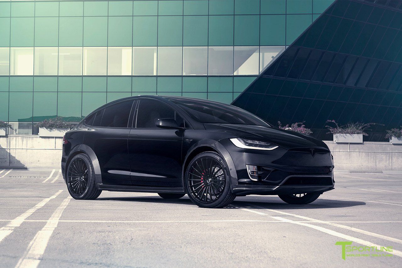 black-tesla-model-x-t-largo-carbon-fiber-wide-body-kit-wm-3 T Sportline Gives The Tesla Model X A More Sinister, Planted Look