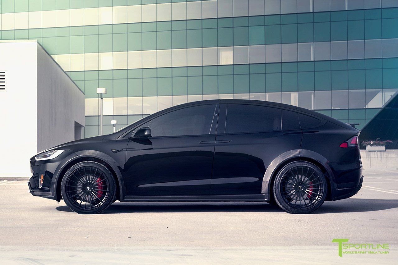 black-tesla-model-x-t-largo-carbon-fiber-wide-body-kit-wm-4 T Sportline Gives The Tesla Model X A More Sinister, Planted Look