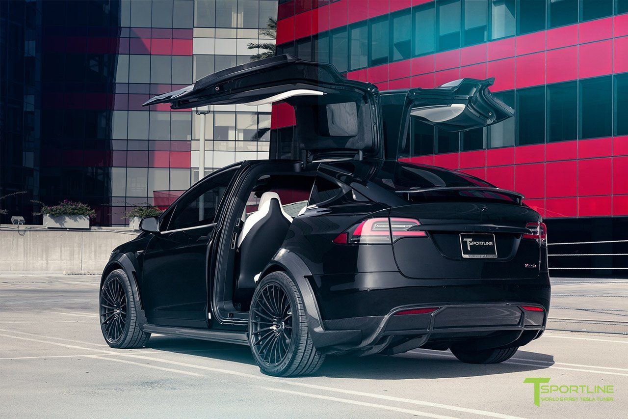 black-tesla-model-x-t-largo-carbon-fiber-wide-body-kit-wm-5 T Sportline Gives The Tesla Model X A More Sinister, Planted Look