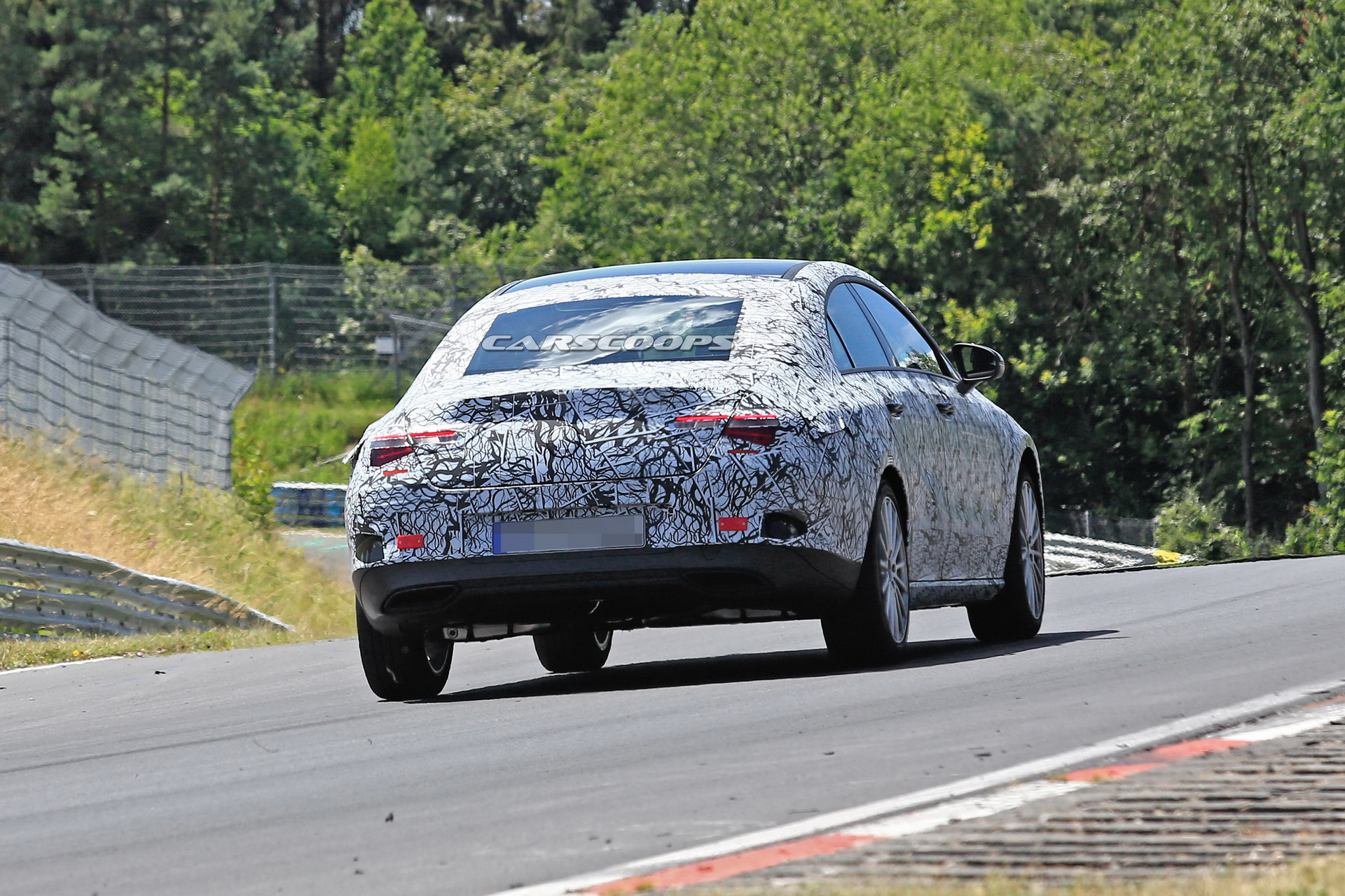 2019-mercedes-cla-prototype-less-camo-17 2019 Mercedes CLA Puts On Tighter Fitting Camo For Track Test