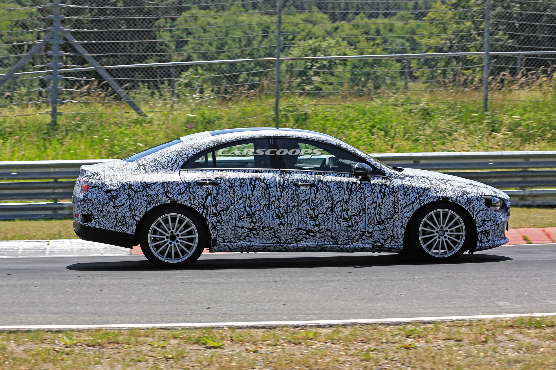 2019-mercedes-cla-prototype-less-camo-14 2019 Mercedes CLA Puts On Tighter Fitting Camo For Track Test