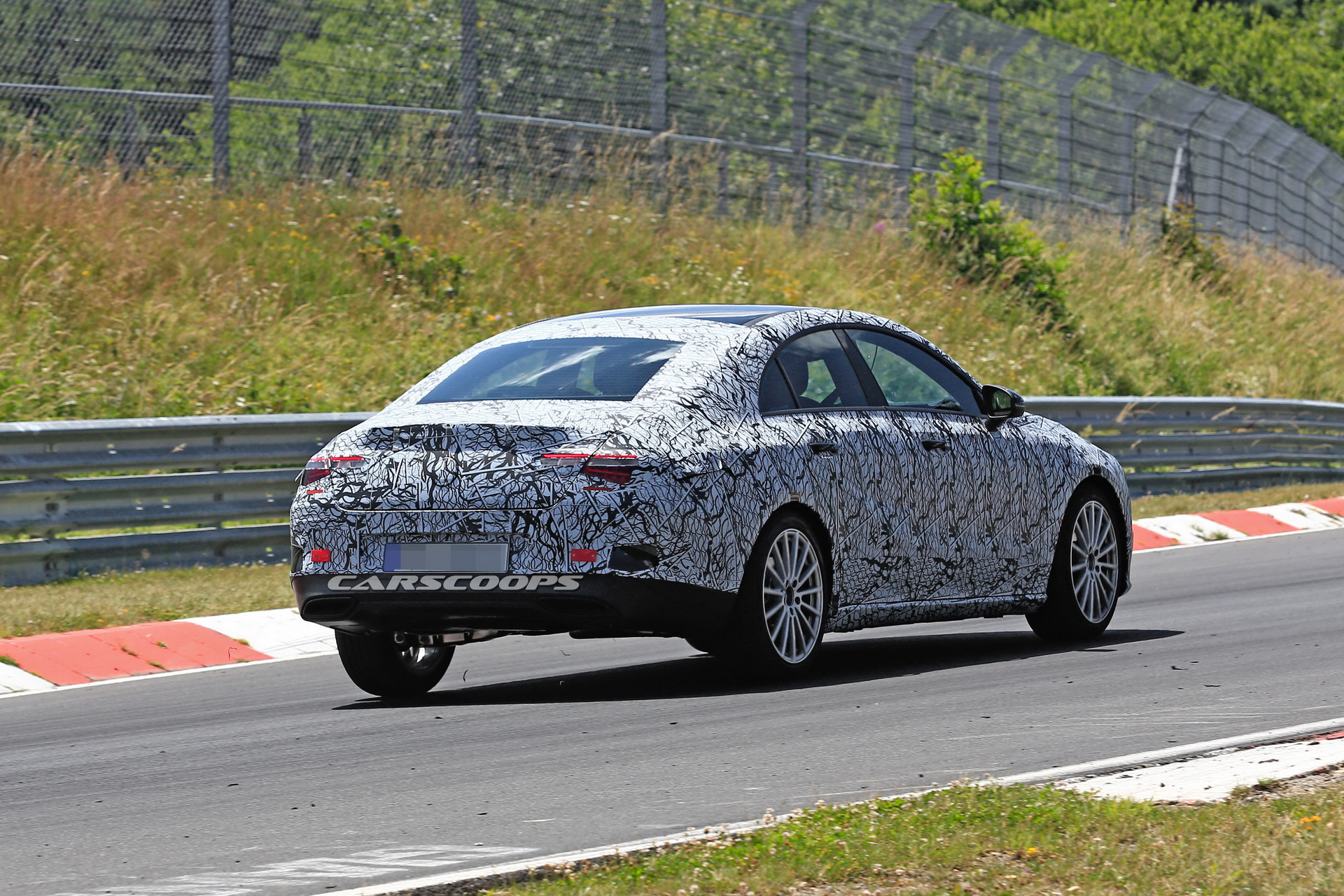2019-mercedes-cla-prototype-less-camo-16 2019 Mercedes CLA Puts On Tighter Fitting Camo For Track Test