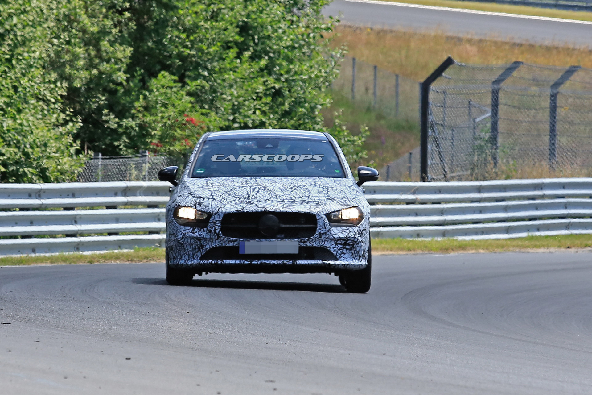 2019-mercedes-cla-prototype-less-camo-10 2019 Mercedes CLA Puts On Tighter Fitting Camo For Track Test