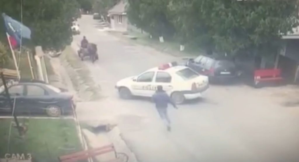 Officer Forgets To Pull The Handbrake, Patrol Car Ends Up In A Ditch