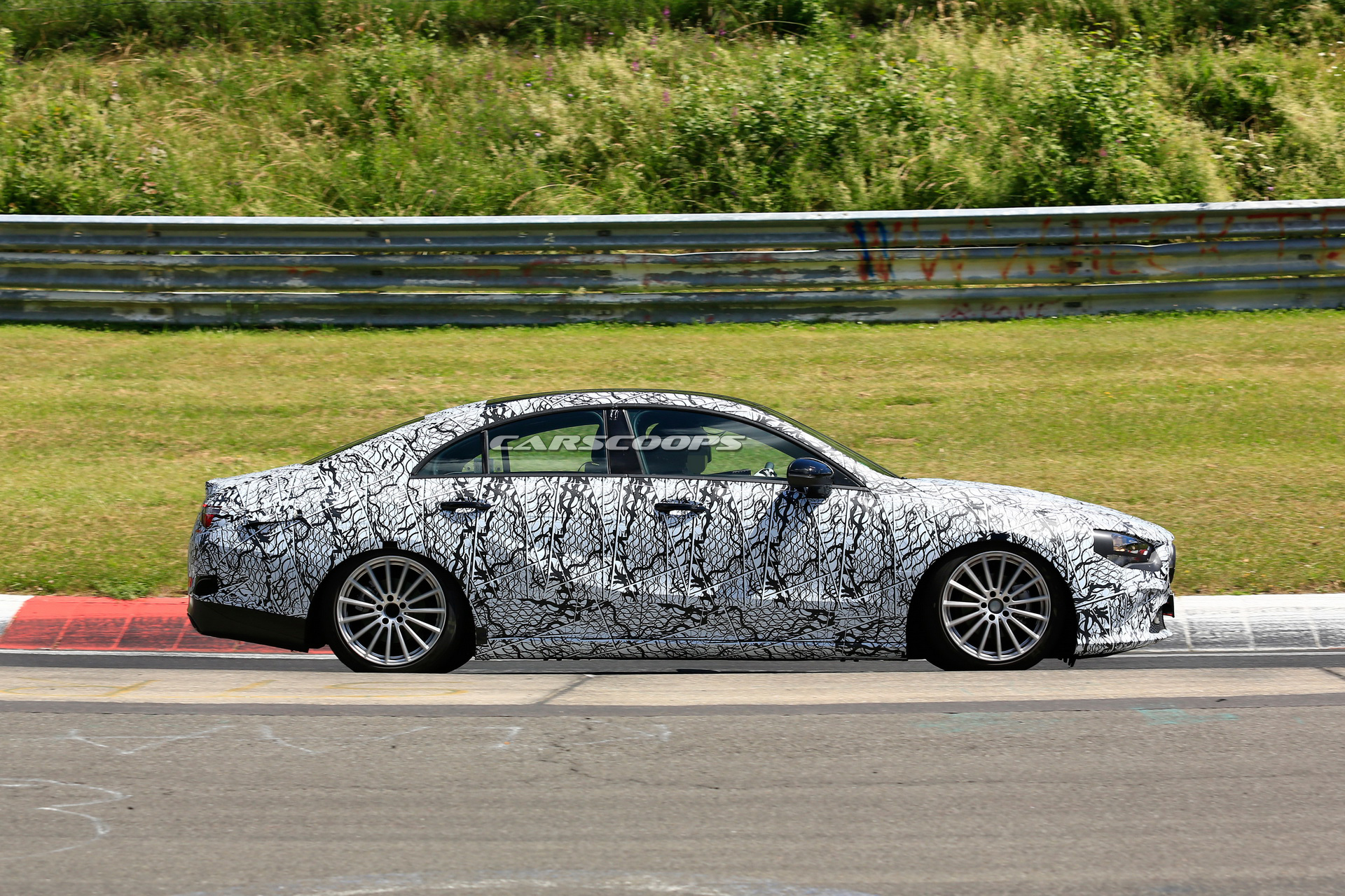 2019-mercedes-cla-prototype-less-camo-5 2019 Mercedes CLA Puts On Tighter Fitting Camo For Track Test