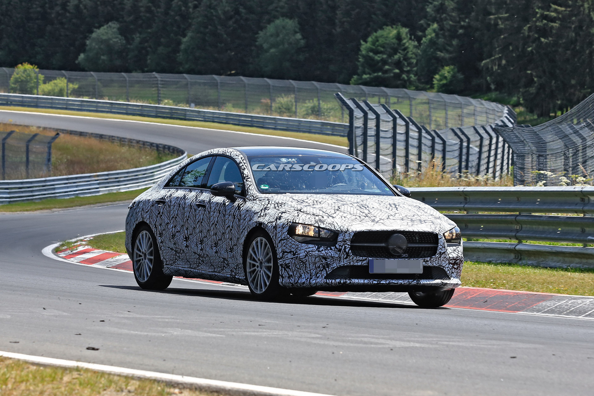 2019-mercedes-cla-prototype-less-camo-12 2019 Mercedes CLA Puts On Tighter Fitting Camo For Track Test