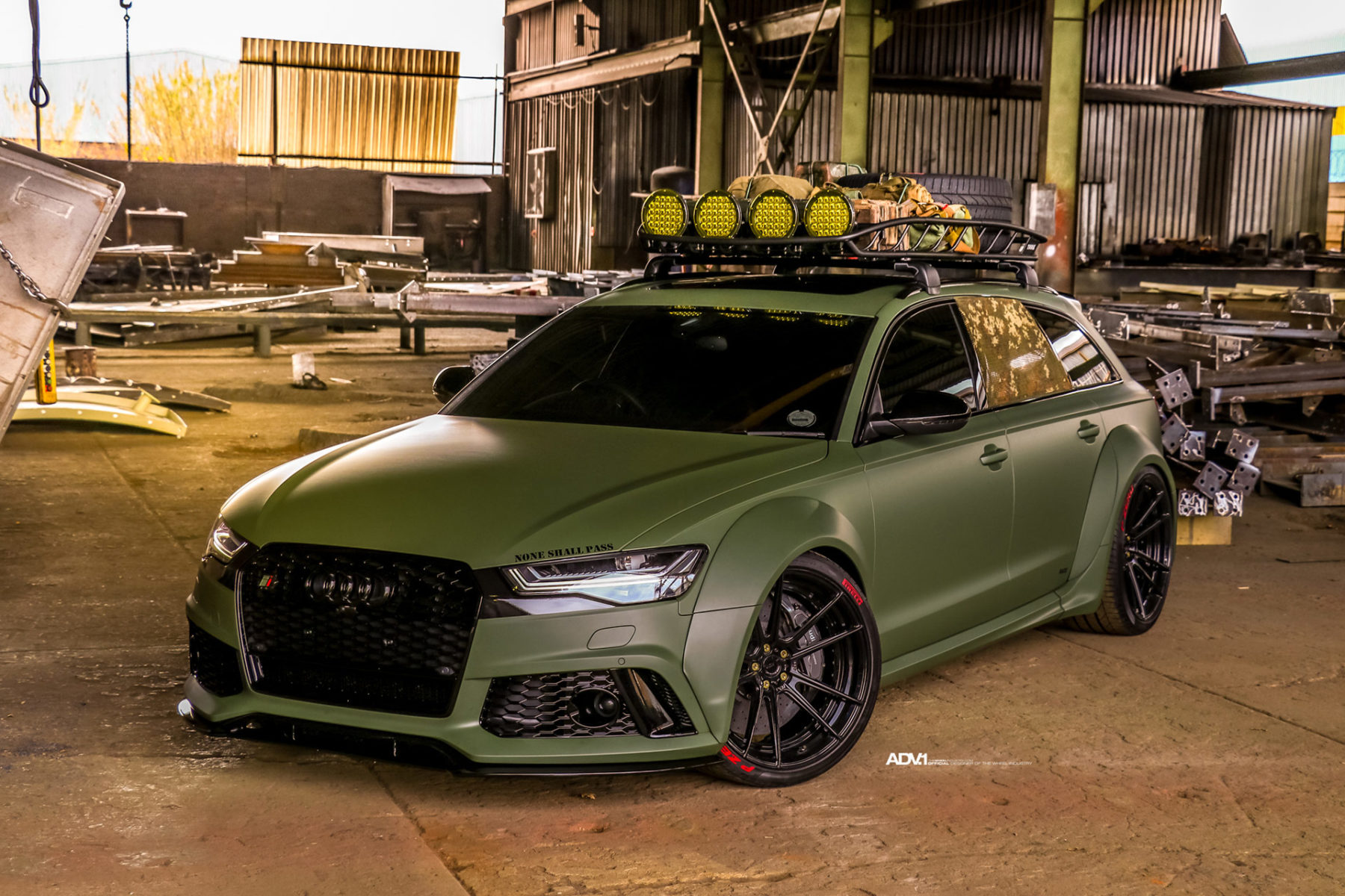Audi-RS6-Green-6 Army Green Wide-Body Audi RS6 Avant Is Ready For The Apocalypse