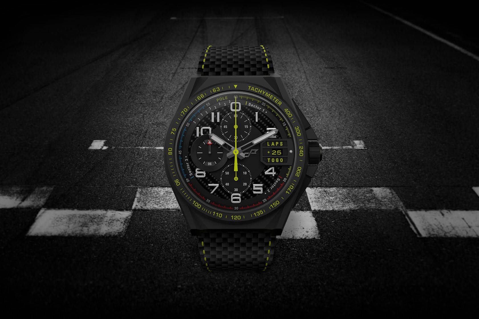 pacemasters-paddock-chronograph-black_blackpit_front PaceMasters Paddock Chronograph Puts An F1 Pit Board On Your Wrist