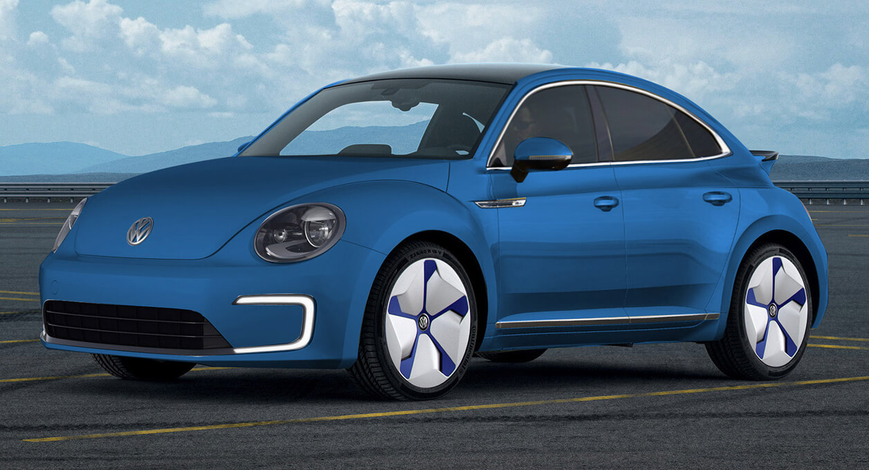 Volkswagen Beetle Imagined As A Four-Door Electric Hatchback