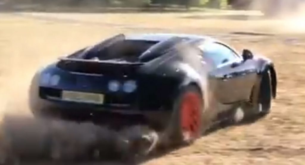 Bugatti Veyron Grand Sport Vitesse WRC Edition Drifts In The Dirt