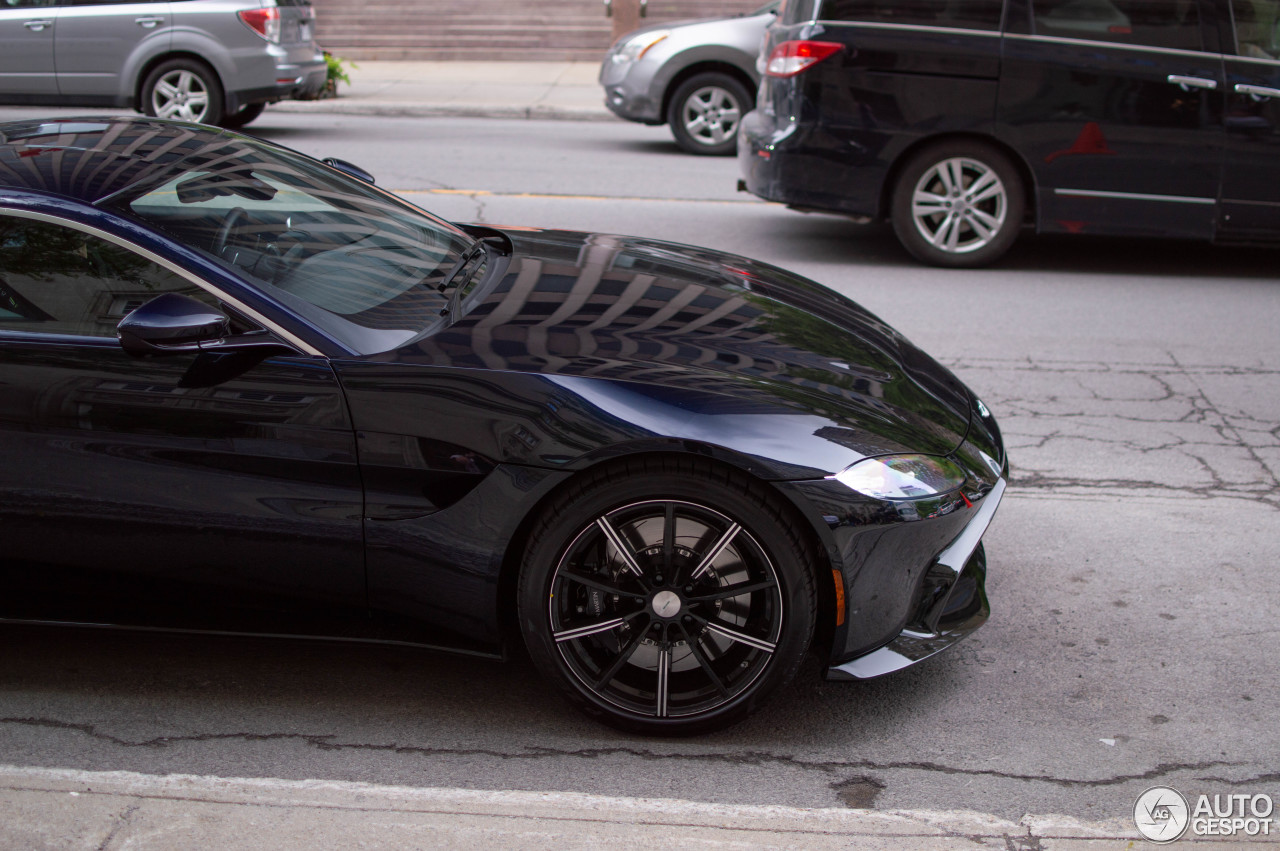 aston-vantage-all-new-spotted-canada-5 Dark Blue 2019 Aston Martin Vantage Cuts A Dash On The Streets Of Montreal