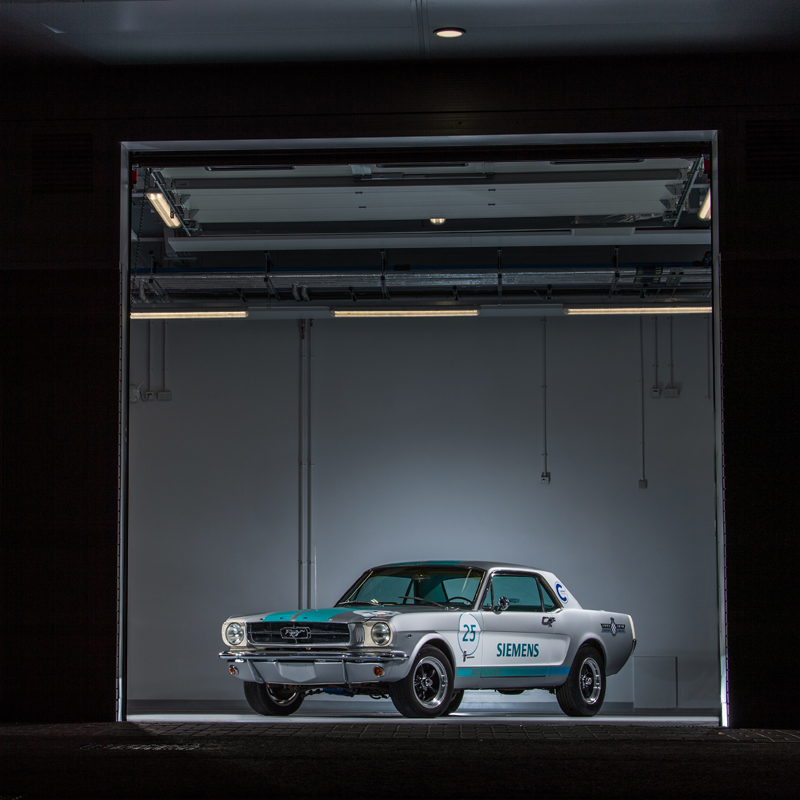 Matt Woods Professional Automotive Photography Old Meets New In Siemens’ Autonomous 1965 Ford Mustang