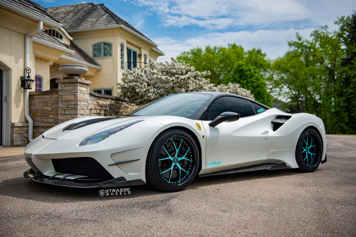 strasse-misha-designs-ferrari-488-blue-wheels-10 Misha Designs’ Ferrari 488 Gets Sassy With Tiffany Blue Wheels