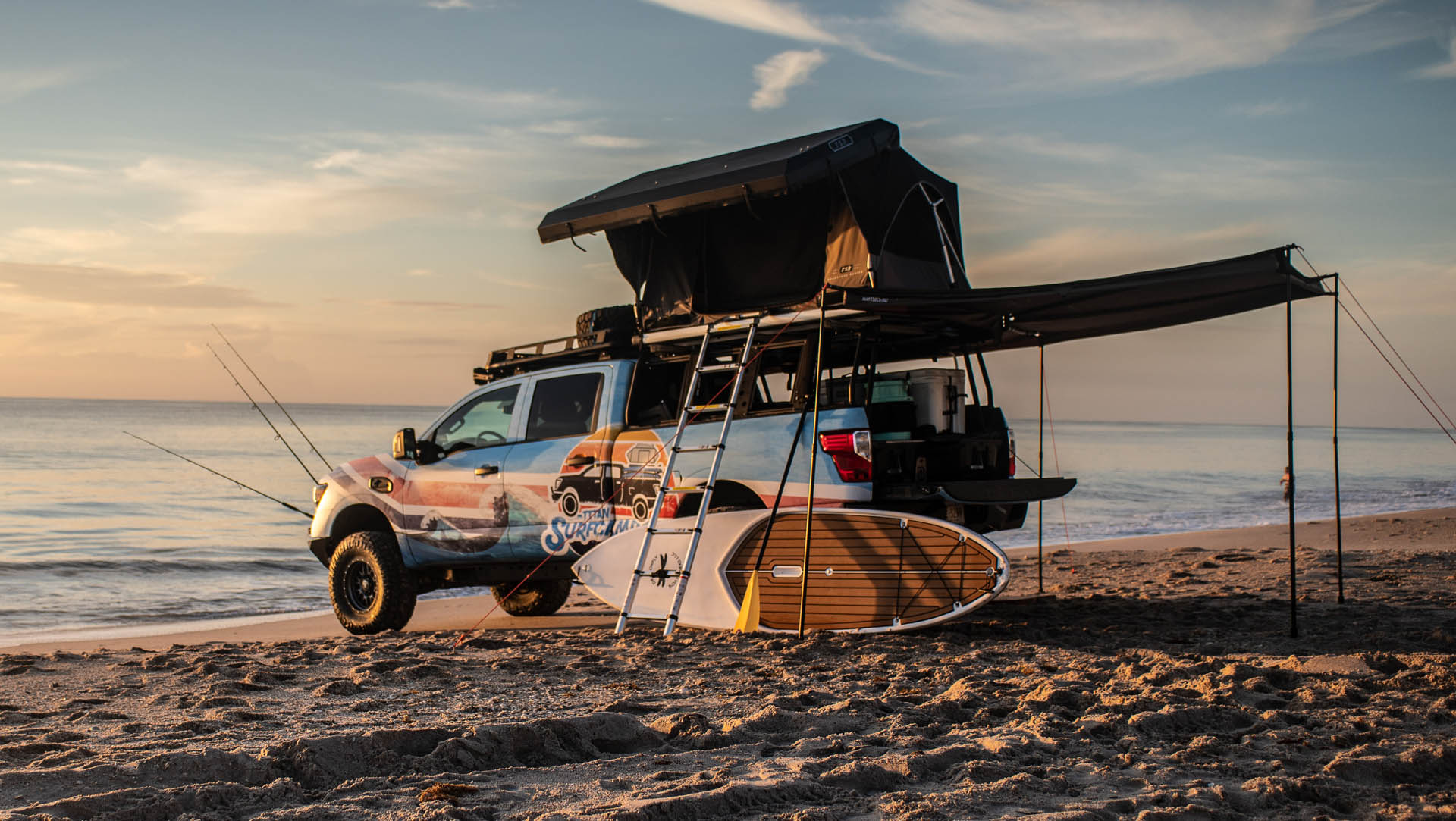Nissan TITAN XD flexes its beach body as TITAN Surfcamp Nissan Titan Surfcamp Show Truck Heads For The Shore
