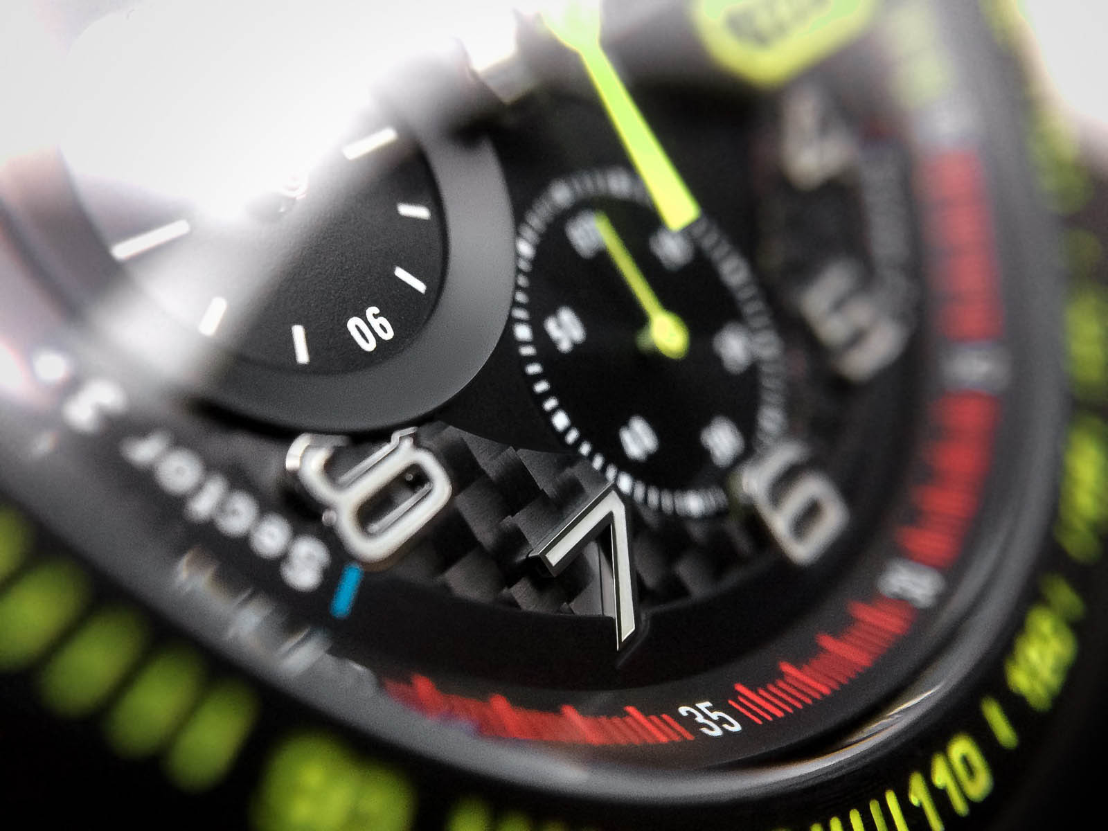 pacemasters-paddock-chronograph-dial_carbon_seven_macro PaceMasters Paddock Chronograph Puts An F1 Pit Board On Your Wrist