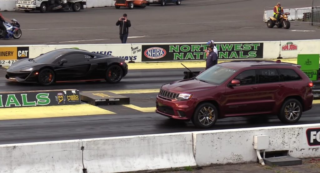  Can The 707HP Grand Cherokee Trackhawk Beat A Stock McLaren 570S?