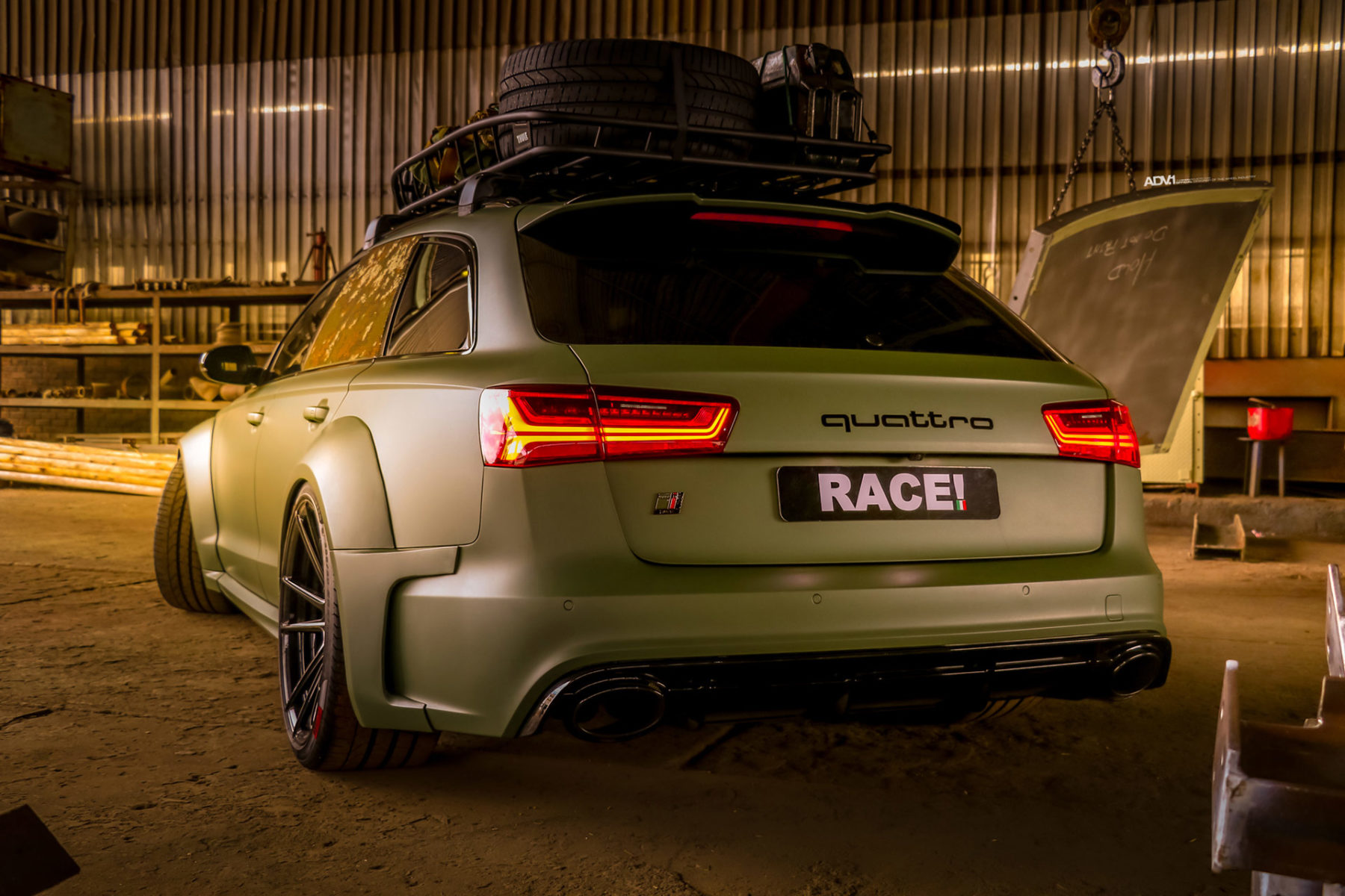 Audi-RS6-Green-7 Army Green Wide-Body Audi RS6 Avant Is Ready For The Apocalypse