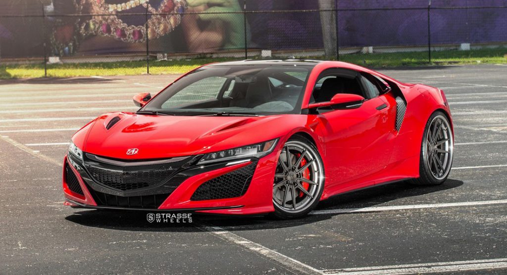 Acura NSX Looks Killer With Strasse Wheels And Curva Red Paint