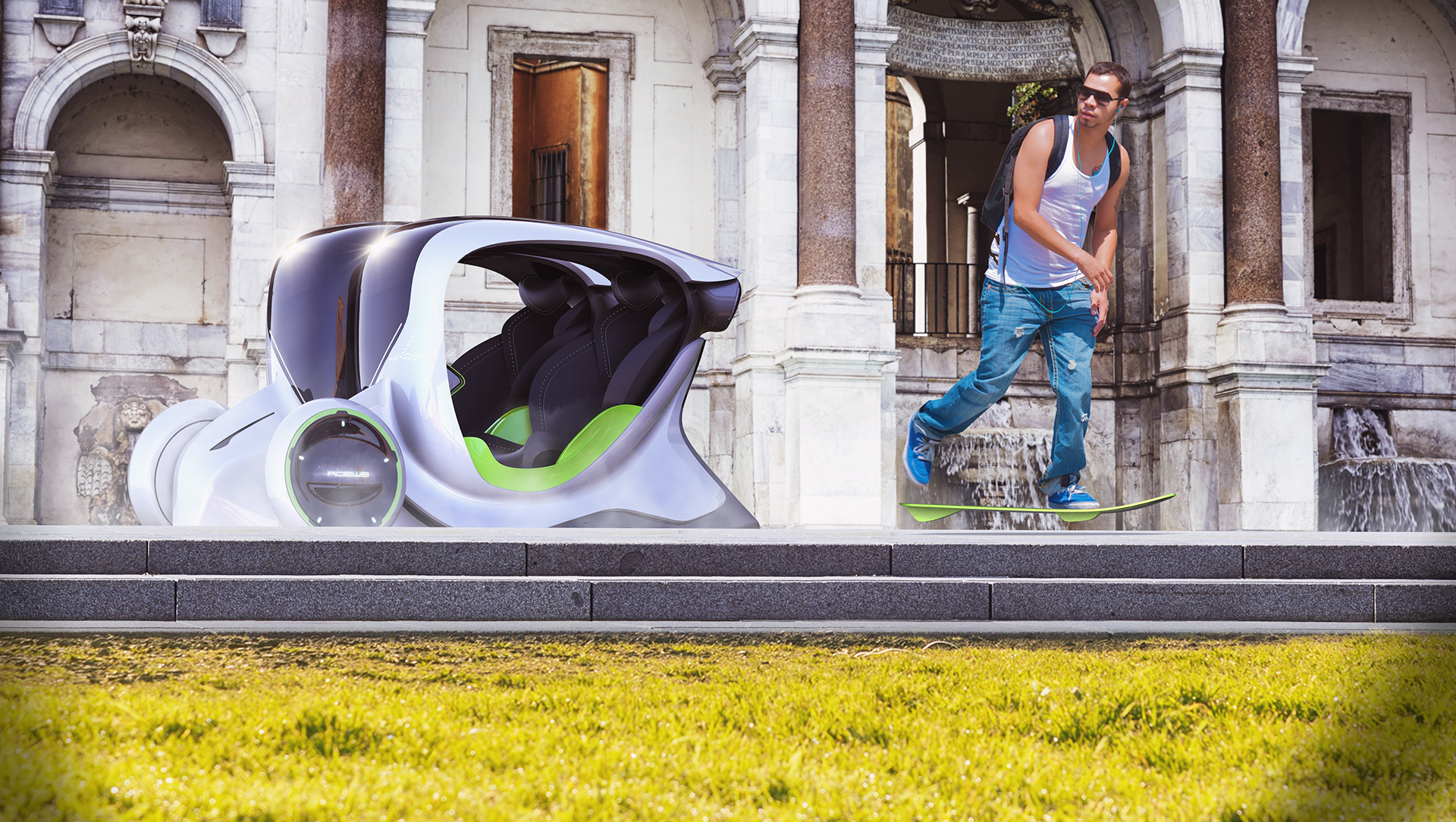 06a4085 Futuristic City Vehicle Is Actually Two Independent Pods That Can Merge Or Decouple