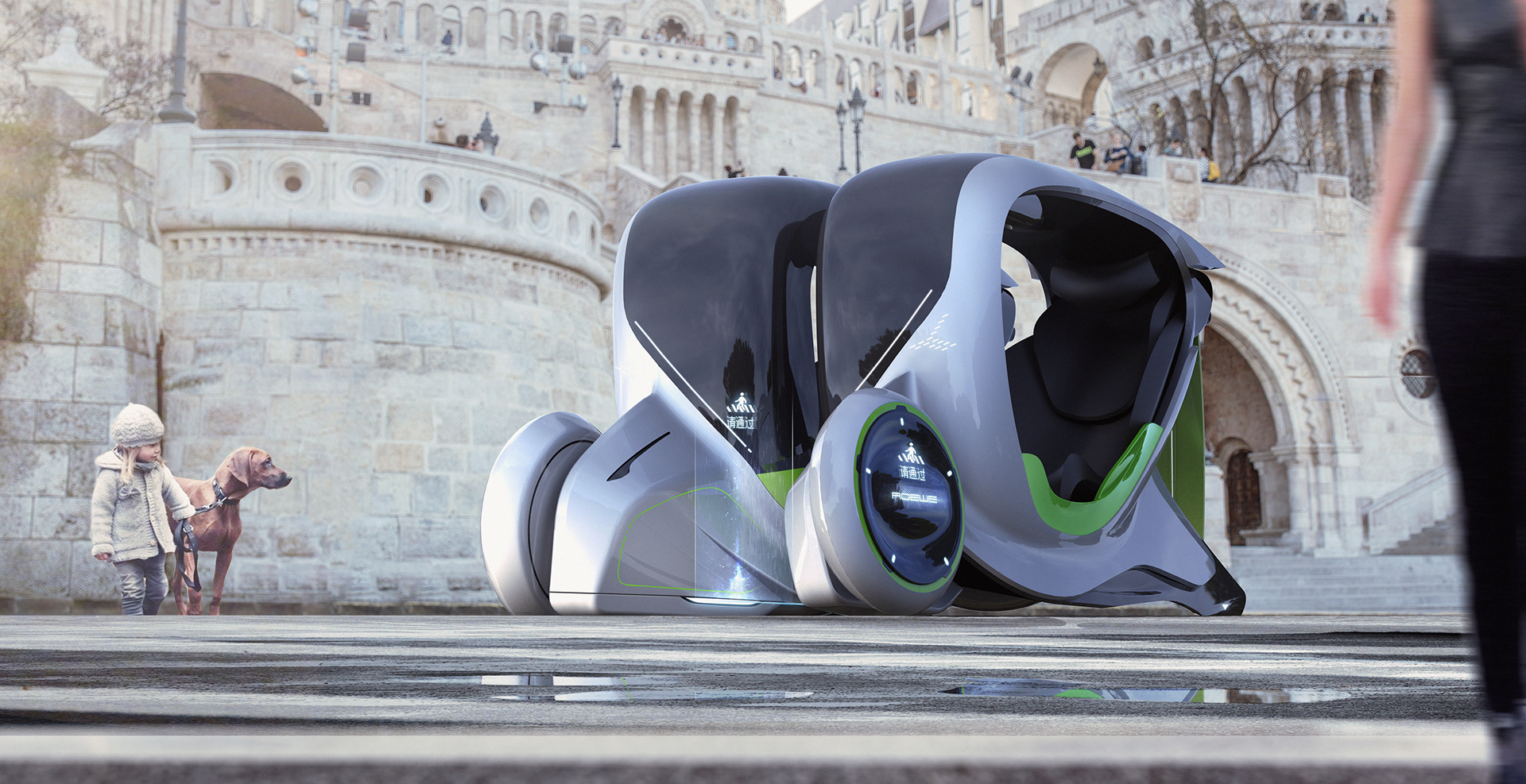 Roewe-I-Unit-26 Futuristic City Vehicle Is Actually Two Independent Pods That Can Merge Or Decouple