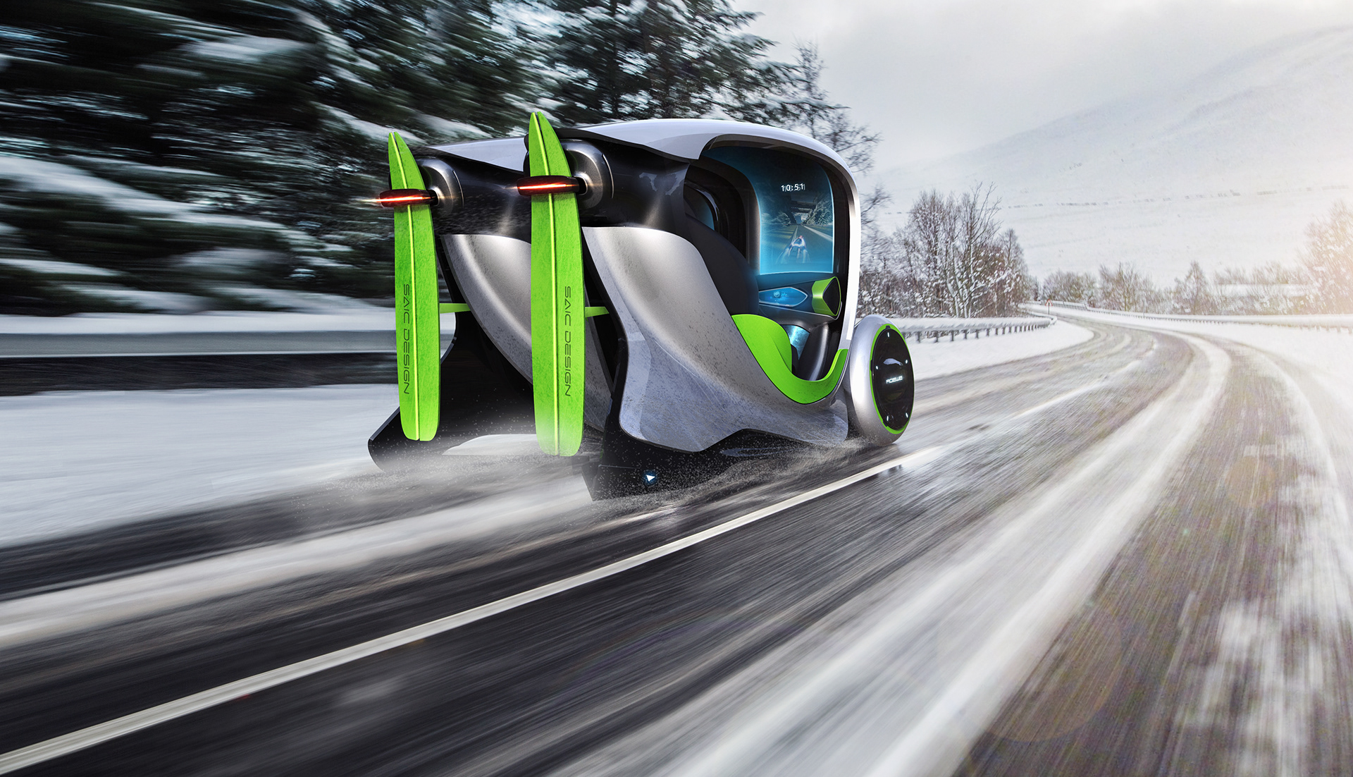 Roewe-I-Unit-27 Futuristic City Vehicle Is Actually Two Independent Pods That Can Merge Or Decouple