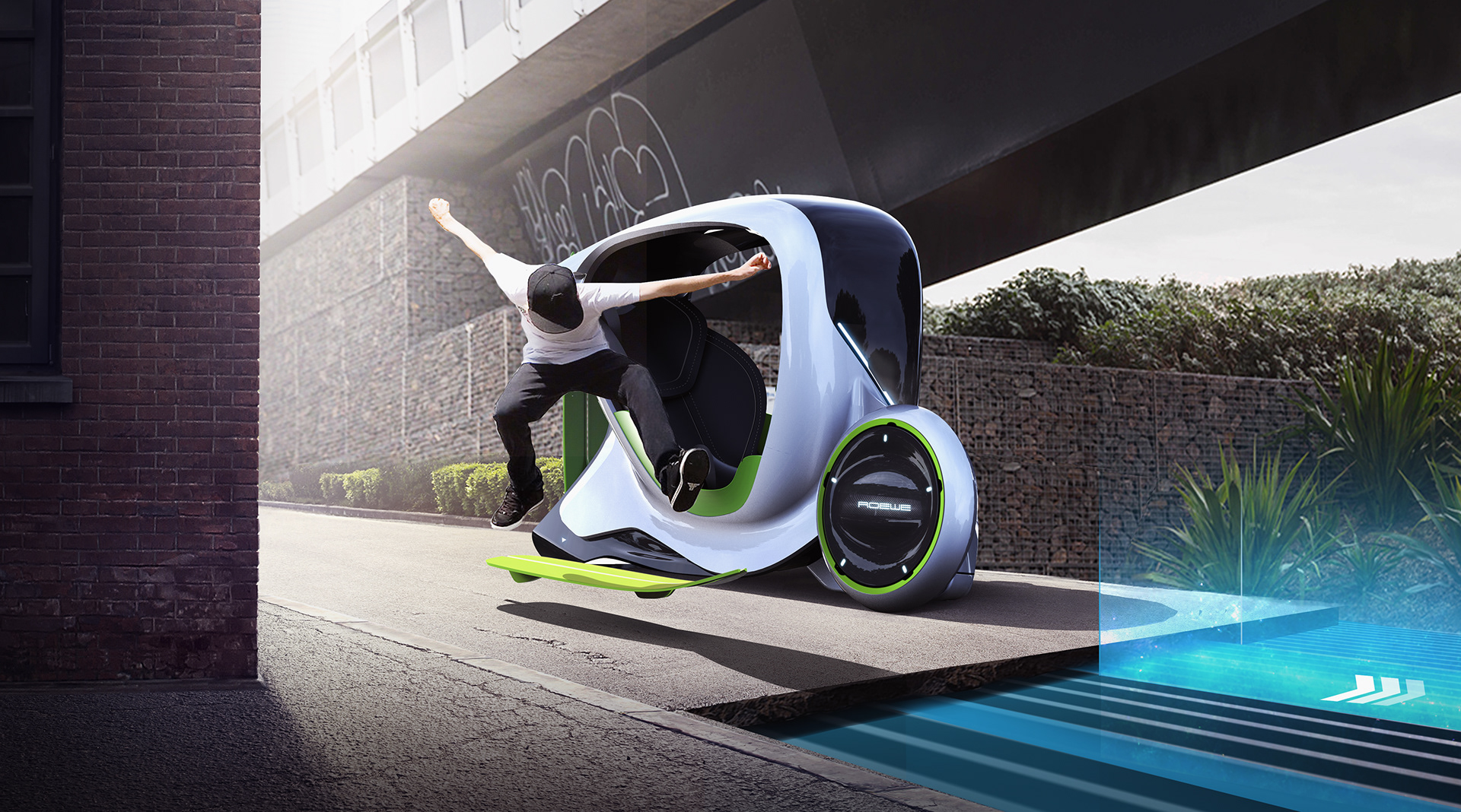 Roewe-I-Unit-19 Futuristic City Vehicle Is Actually Two Independent Pods That Can Merge Or Decouple