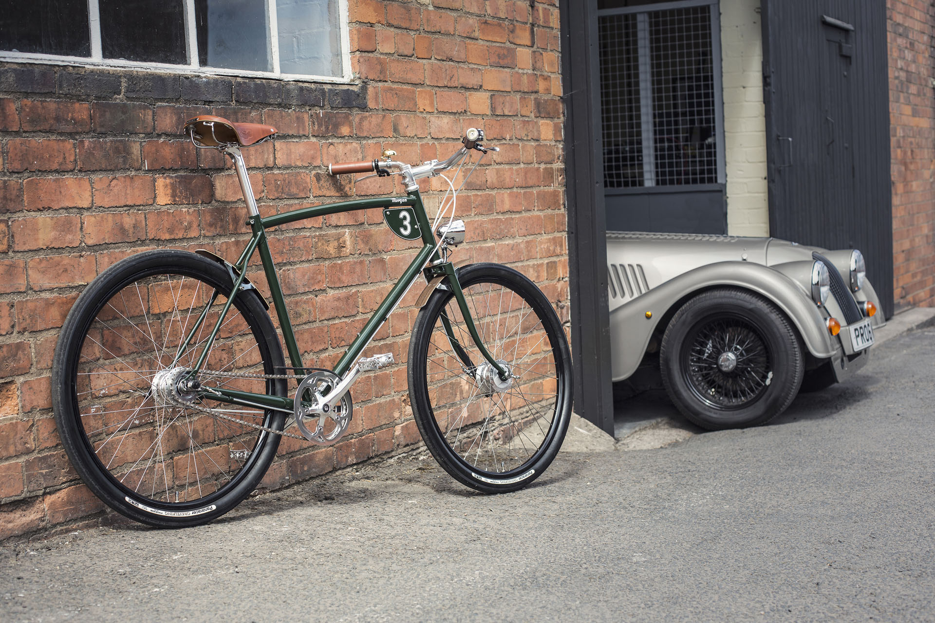 Pashley Morgan green bike with car copy Morgan’s Latest Creations Lose One More Wheel (And Engine)