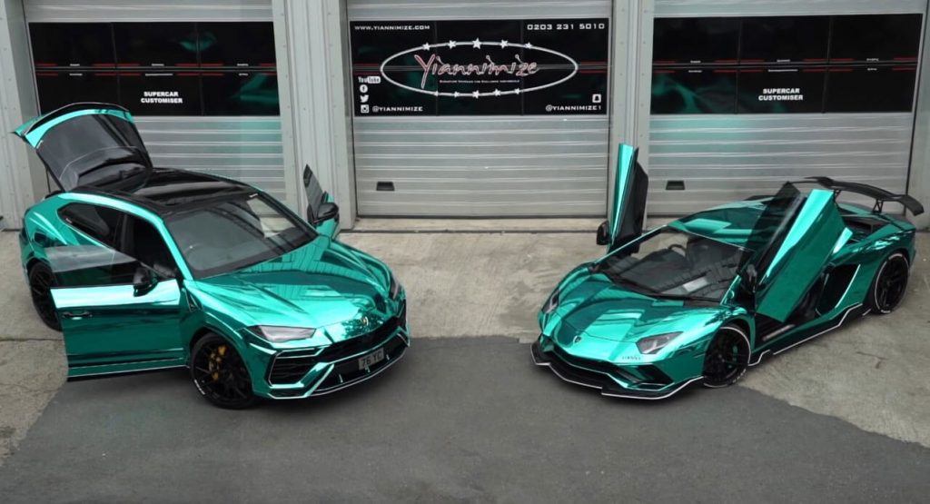 Owner Has Lamborghini Urus Wrapped In Turquoise Chrome To Match His  Aventador S | Carscoops