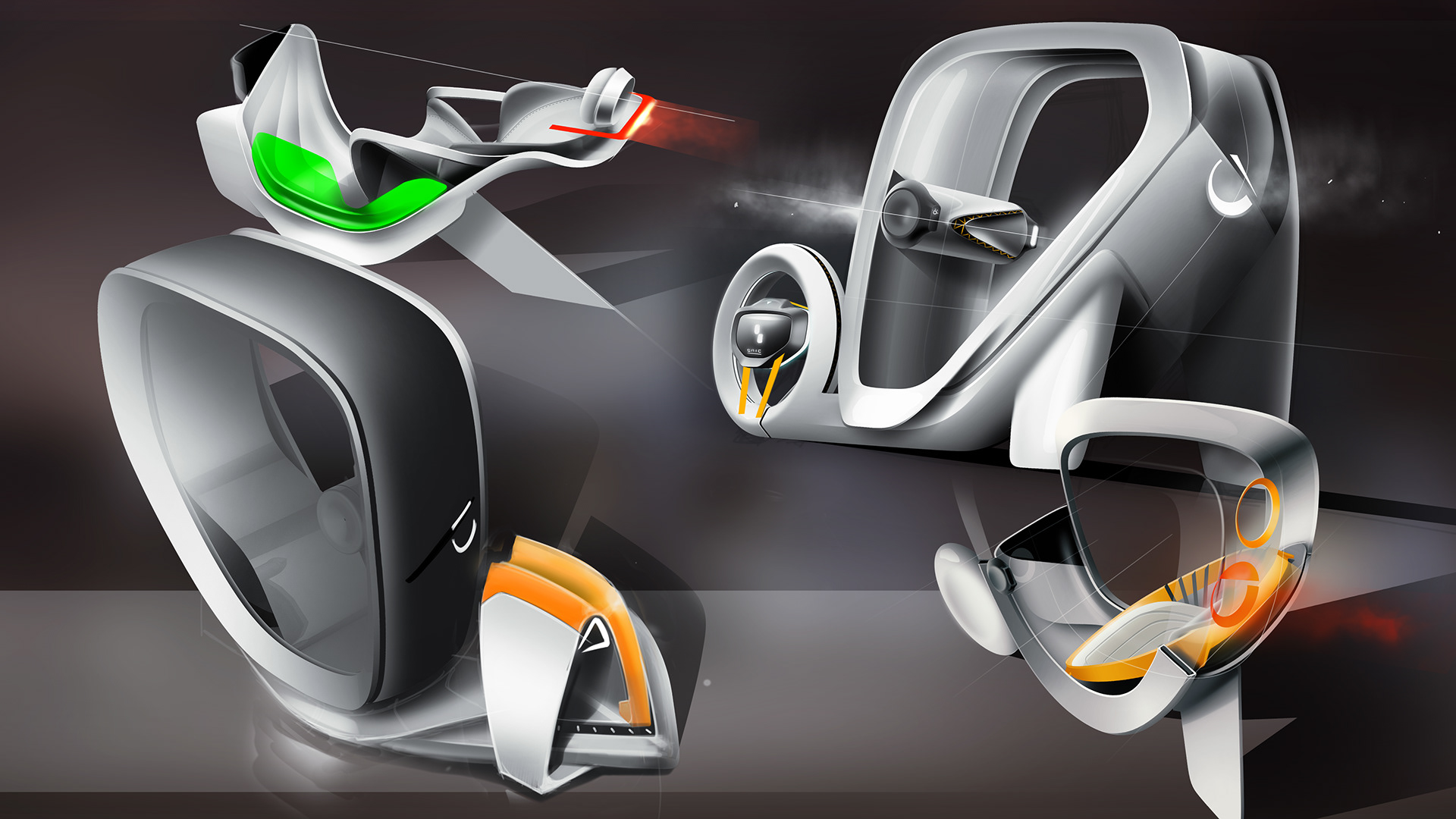 Roewe-I-Unit-8 Futuristic City Vehicle Is Actually Two Independent Pods That Can Merge Or Decouple