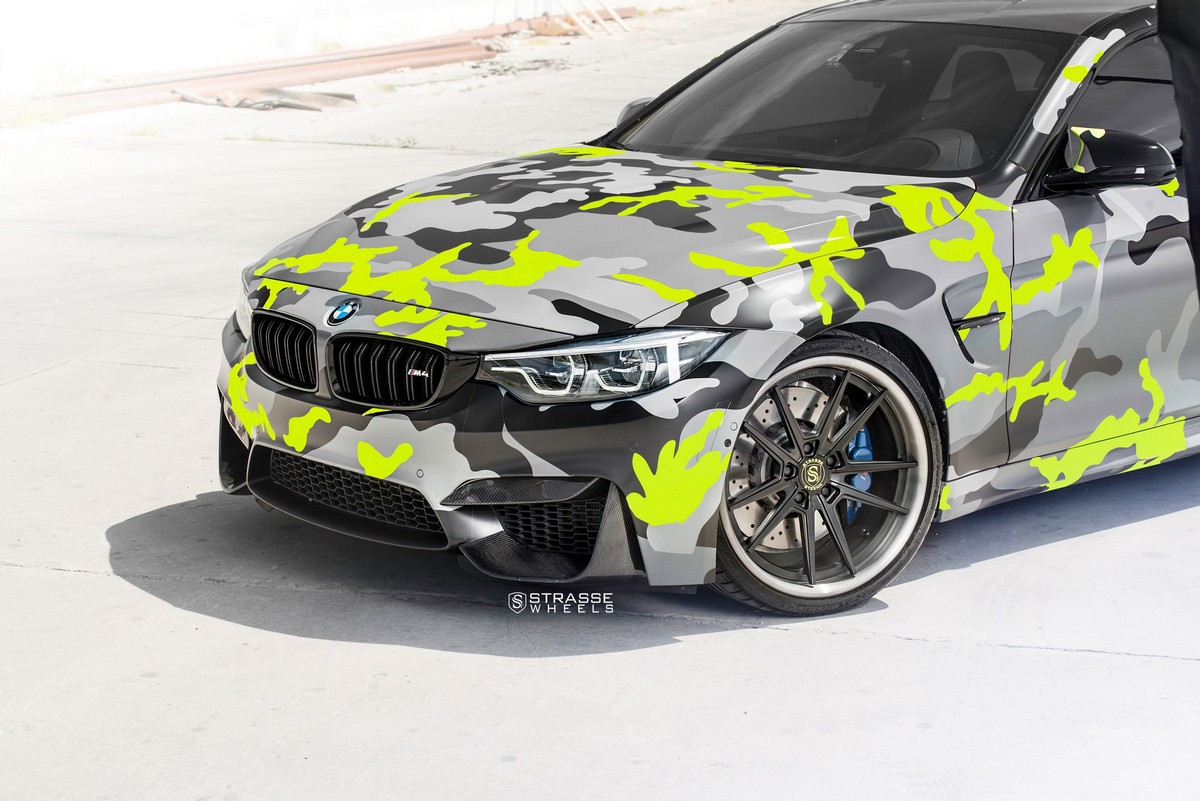 bmw-m4-coupe-tuning-strasse-wheels-2 BMW M4 Coupe Gets A Colorful Camo Wrap And New Wheels