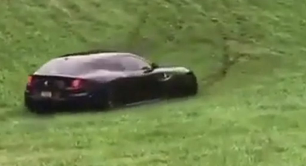  Ferrari FF Owner Goes Drifting On A Slippery Piece Of Grass