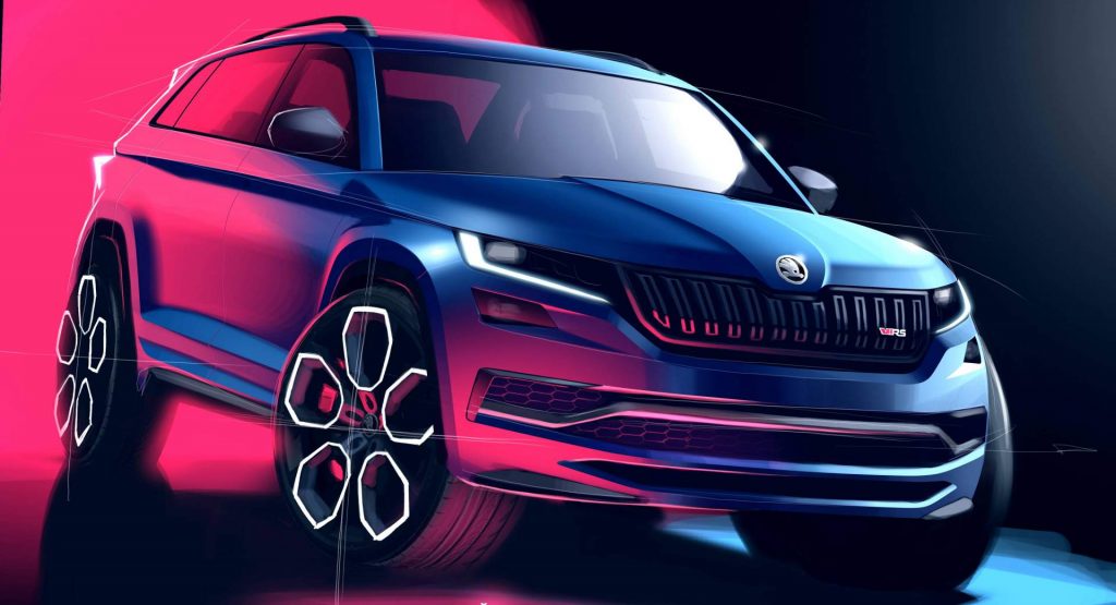  2019 Skoda Kodiaq RS Looks Mean In New Teaser Sketches