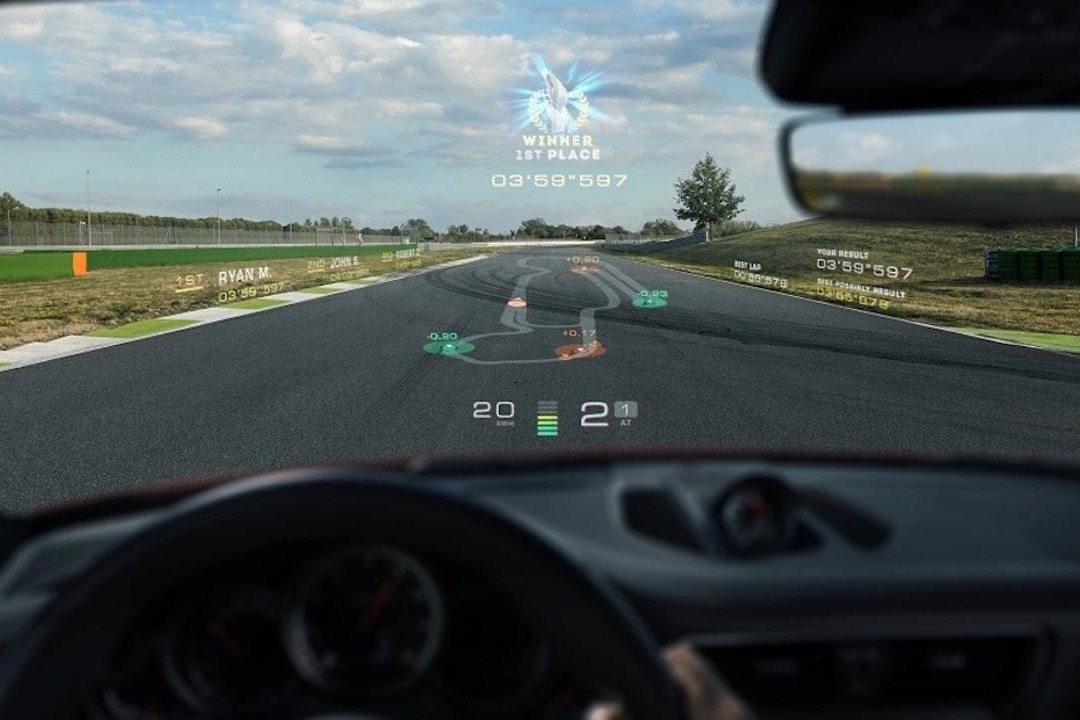 WayRay HUD-5 Porsche’s Augmented Reality HUD Could Show The Ideal Racing Line And ‘Ghost’ Cars