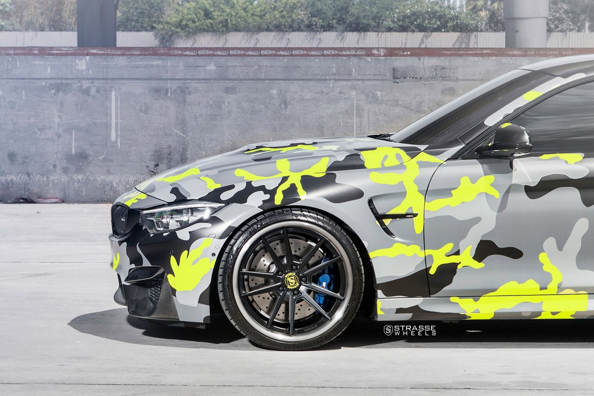 bmw-m4-coupe-tuning-strasse-wheels-4 BMW M4 Coupe Gets A Colorful Camo Wrap And New Wheels