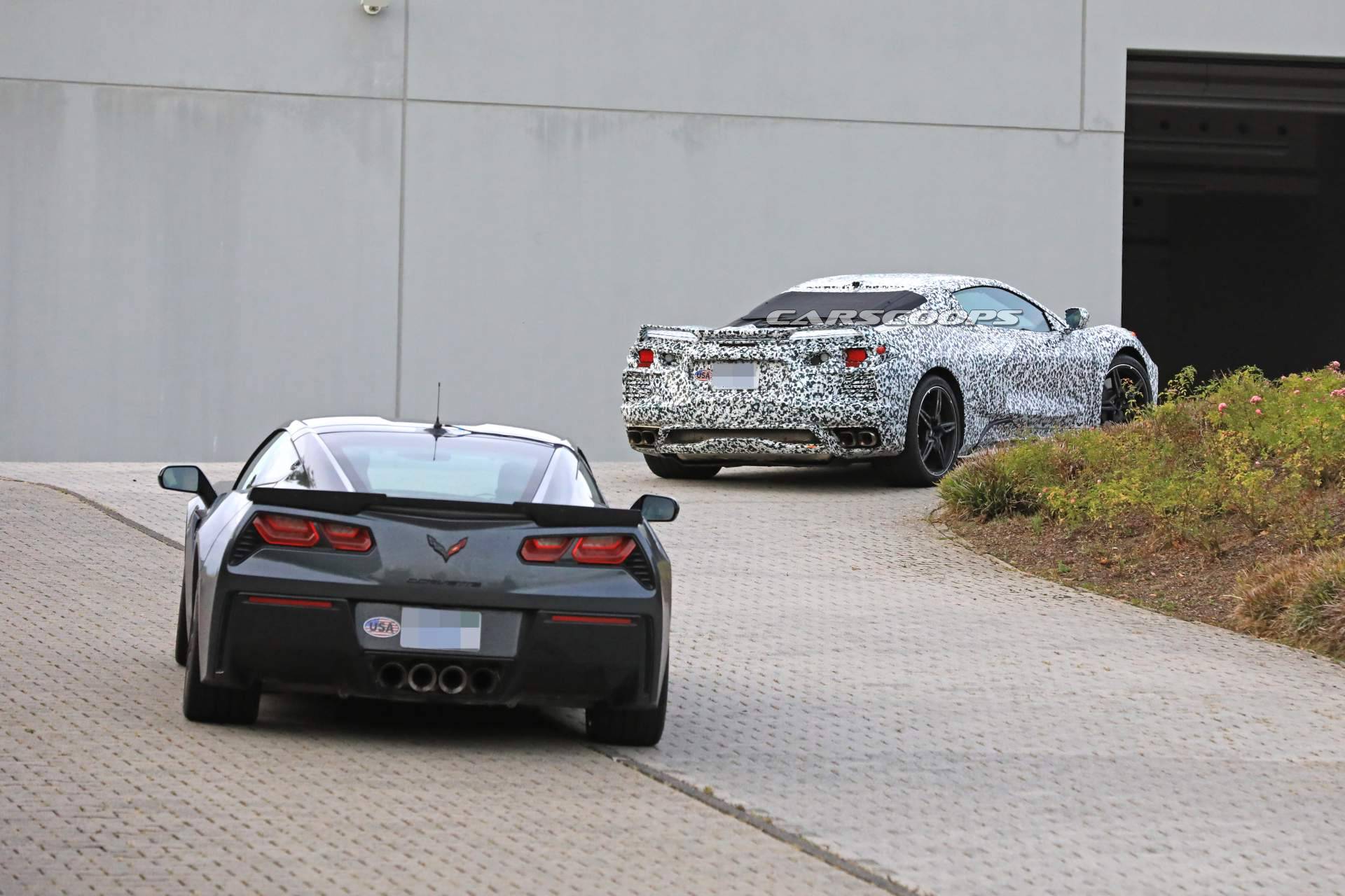 2020-Chevrolet-Corvette-C8-spy-shots-29 See The 2020 Mid-Engine Corvette C8 Alongside The Current C7