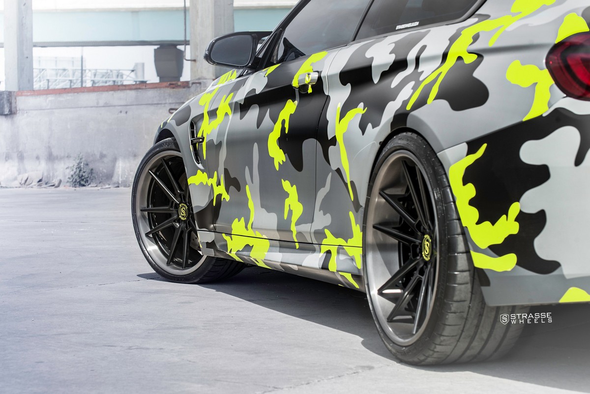bmw-m4-coupe-tuning-strasse-wheels-8 BMW M4 Coupe Gets A Colorful Camo Wrap And New Wheels