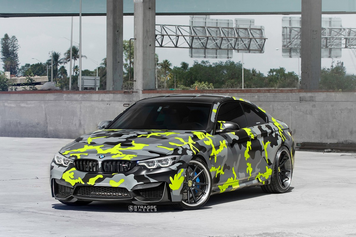 bmw-m4-coupe-tuning-strasse-wheels-1 BMW M4 Coupe Gets A Colorful Camo Wrap And New Wheels