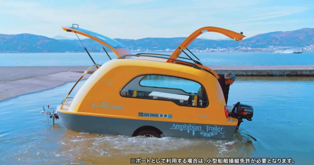  The MiniBig Is A Small Camper Trailer That Turns Into A Tiny Boat