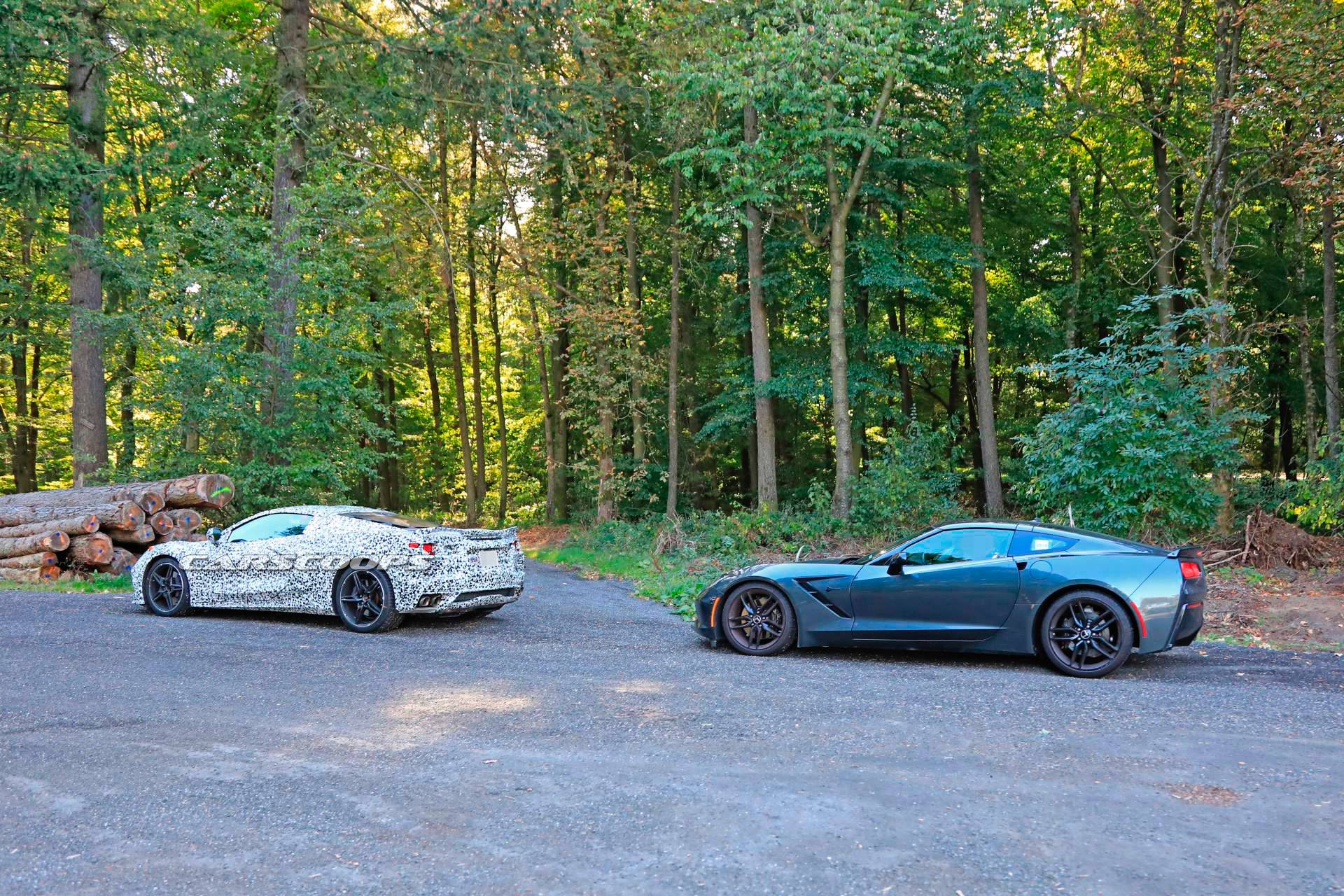 2020-Chevrolet-Corvette-C8-spy-shots-8 See The 2020 Mid-Engine Corvette C8 Alongside The Current C7