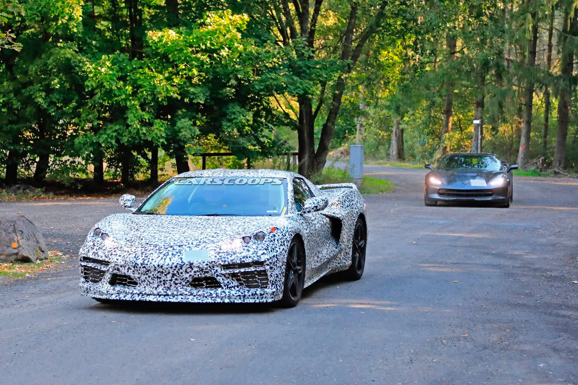 2020-Chevrolet-Corvette-C8-spy-shots-11 See The 2020 Mid-Engine Corvette C8 Alongside The Current C7