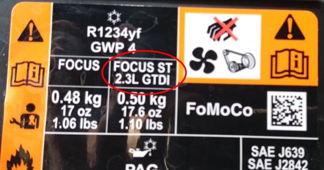 Official Ford Sticker Confirms 2.3L EcoBoost Engine For 2019 Focus ST